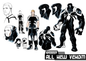 The new Venom suit Artwork by Valerio Schiti
